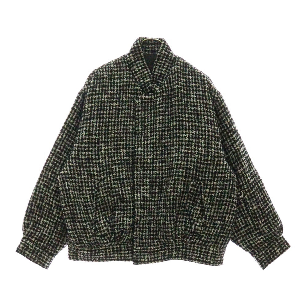 SOPH.(ソフネット) MOULIN WOOL FLY FRONT SHORT JACKET SOPH-232012 ツイードジャケット ショートブルゾン ブラック/ホワイト