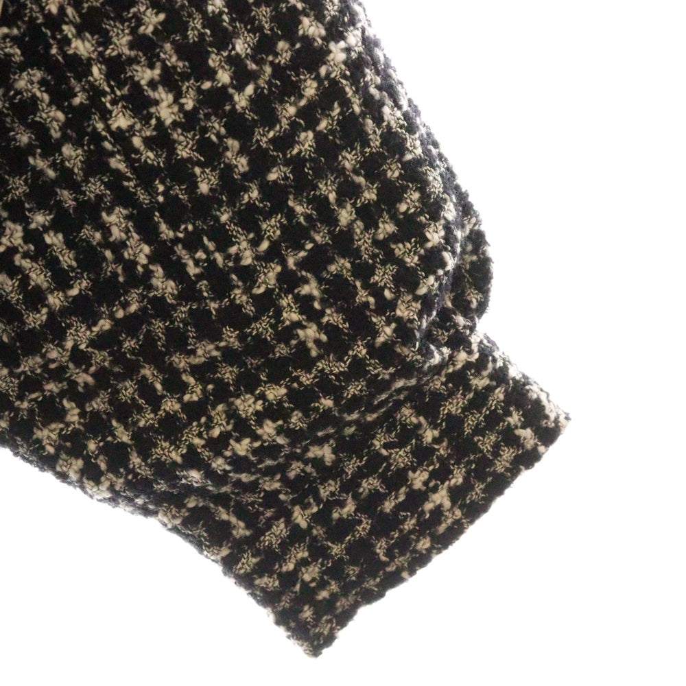SOPH.(ソフネット) MOULIN WOOL FLY FRONT SHORT JACKET SOPH-232012 ツイードジャケット ショートブルゾン ブラック/ホワイト