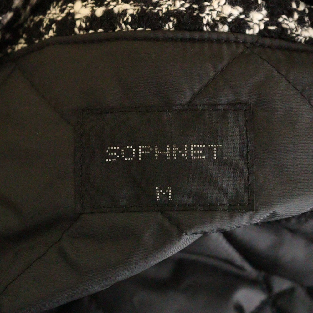 SOPH.(ソフネット) MOULIN WOOL FLY FRONT SHORT JACKET SOPH-232012 ツイードジャケット ショートブルゾン ブラック/ホワイト