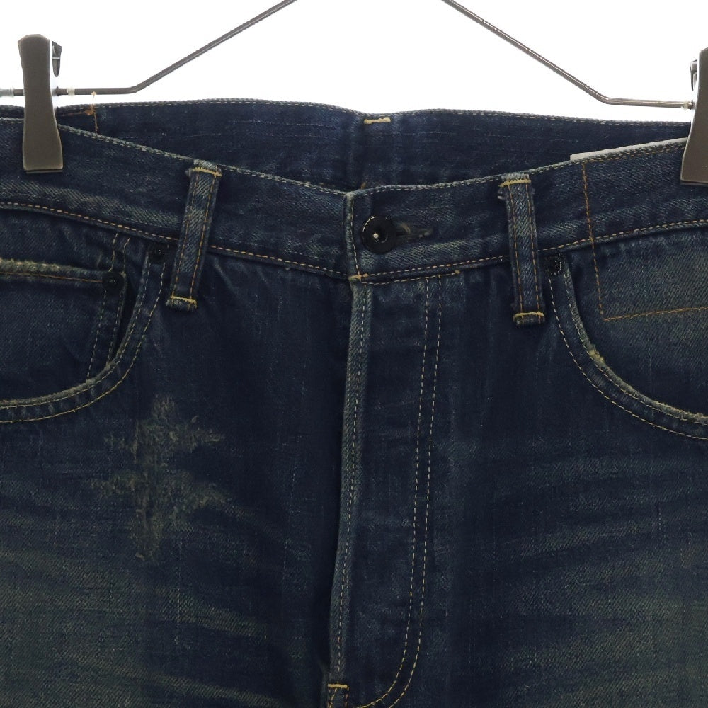 VISVIM(ヴィスヴィム) FLUXUS DENIM コットン ジップフライ ストレート デニムパンツ ジーンズ インディゴ