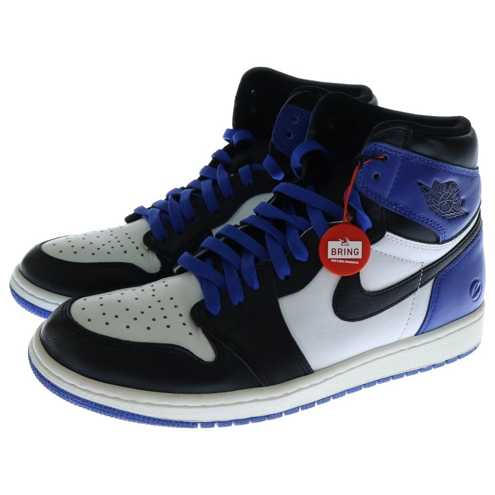 NIKE(ナイキ) ×fragment design RETRO HIGH OG フラグメントデザイン エアジョーダン1 レトロ ハイカットスニーカー ブラック/ブルー US10.5/28.5cm 716371-040