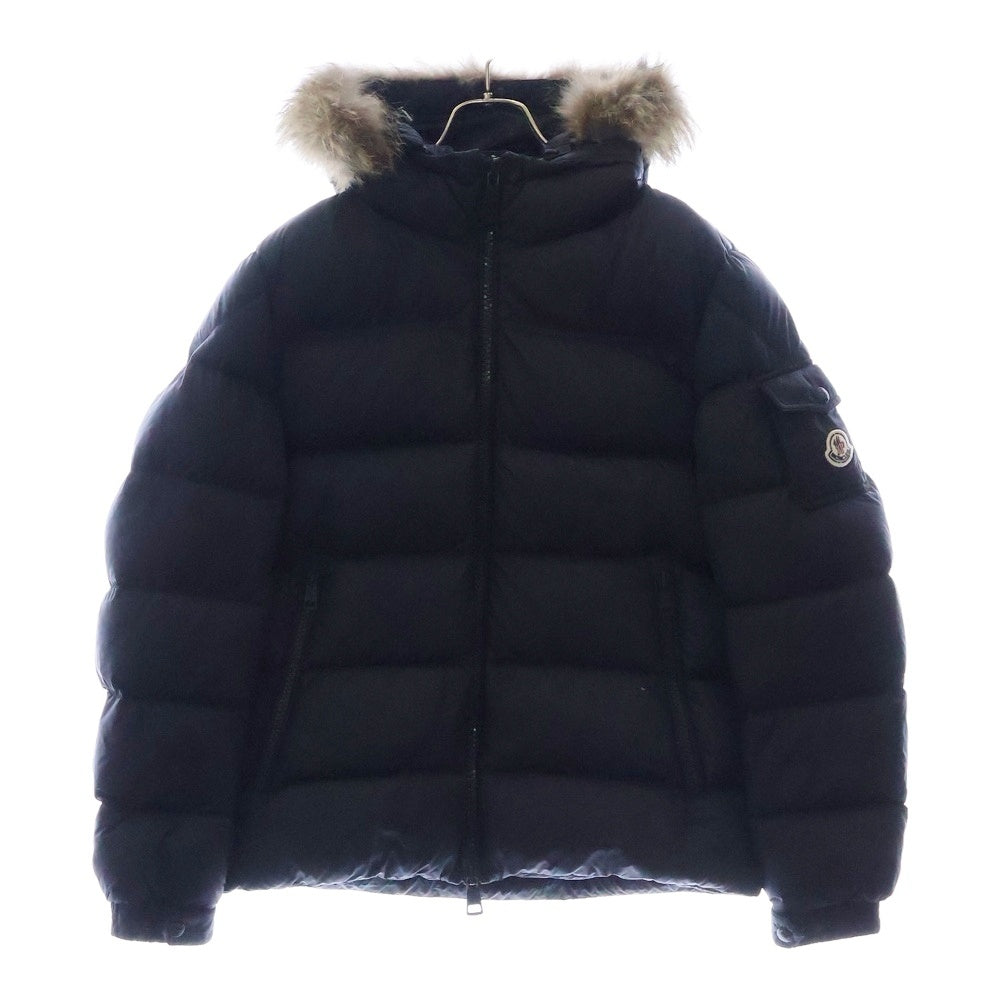 MONCLER(モンクレール) 19AW MARQUE GIUBBOTTO ファーフーディー ジップアップ ダウンジャケット ブラック E20914137825
