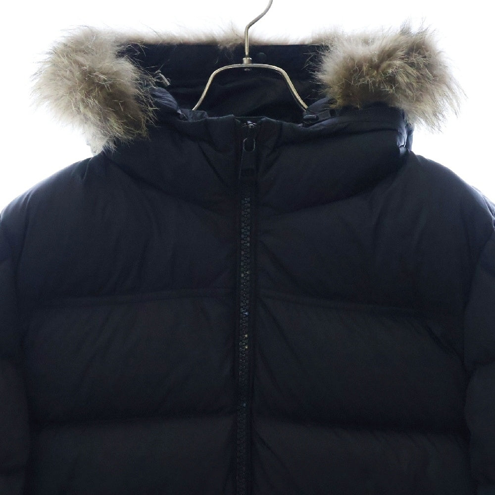 MONCLER(モンクレール) 19AW MARQUE GIUBBOTTO ファーフーディー ジップアップ ダウンジャケット ブラック E20914137825