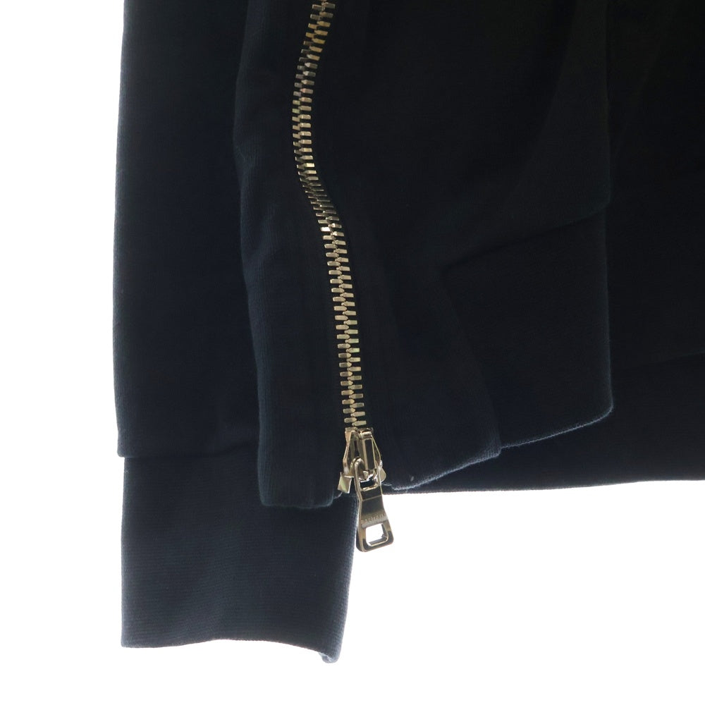 BALMAIN(バルマン) バックロゴプリント ジップアップフーディー スウェットパーカー ブラック JR010B027