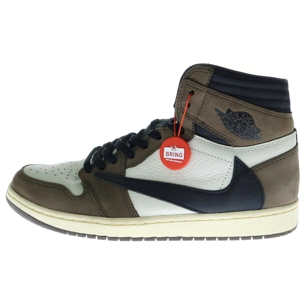 NIKE(ナイキ) ×TRAVIS SCOTT AIR JORDAN 1 RETRO HIGH OG TS SP トラヴィススコット エアジョーダン1 レトロ ハイ ハイカットスニーカー ブラウン US10.5/28.5cm CD4487-100