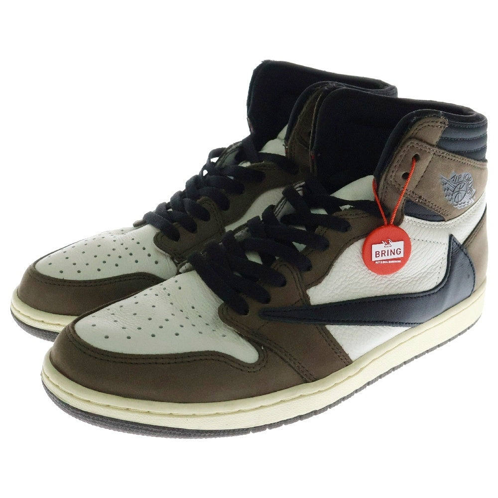 NIKE(ナイキ) ×TRAVIS SCOTT AIR JORDAN 1 RETRO HIGH OG TS SP トラヴィススコット エアジョーダン1 レトロ ハイ ハイカットスニーカー ブラウン US10.5/28.5cm CD4487-100