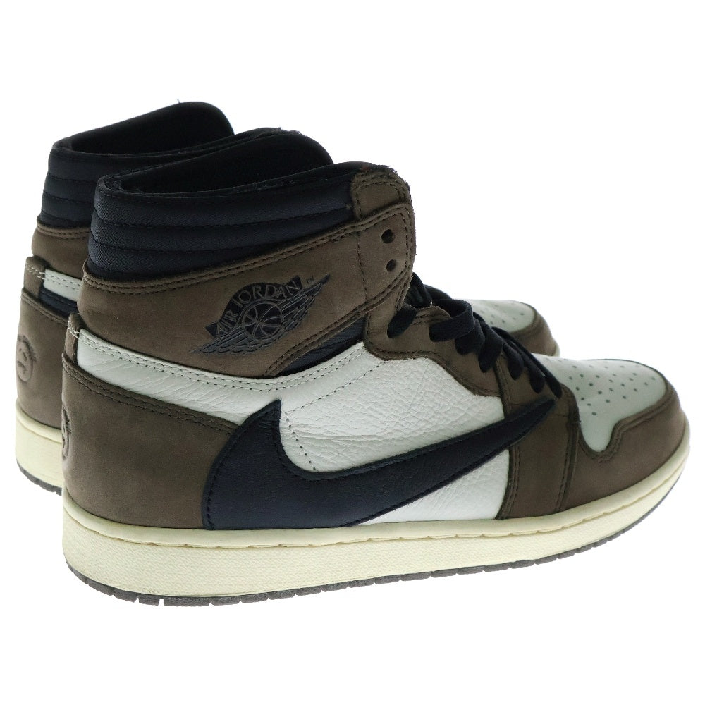 NIKE(ナイキ) ×TRAVIS SCOTT AIR JORDAN 1 RETRO HIGH OG TS SP トラヴィススコット エアジョーダン1 レトロ ハイ ハイカットスニーカー ブラウン US10.5/28.5cm CD4487-100