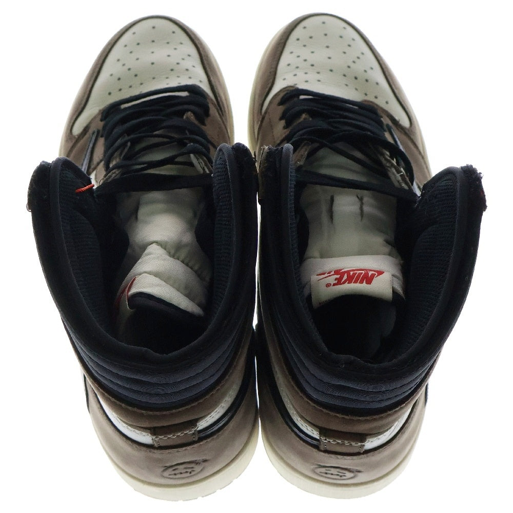 NIKE(ナイキ) ×TRAVIS SCOTT AIR JORDAN 1 RETRO HIGH OG TS SP トラヴィススコット エアジョーダン1 レトロ ハイ ハイカットスニーカー ブラウン US10.5/28.5cm CD4487-100