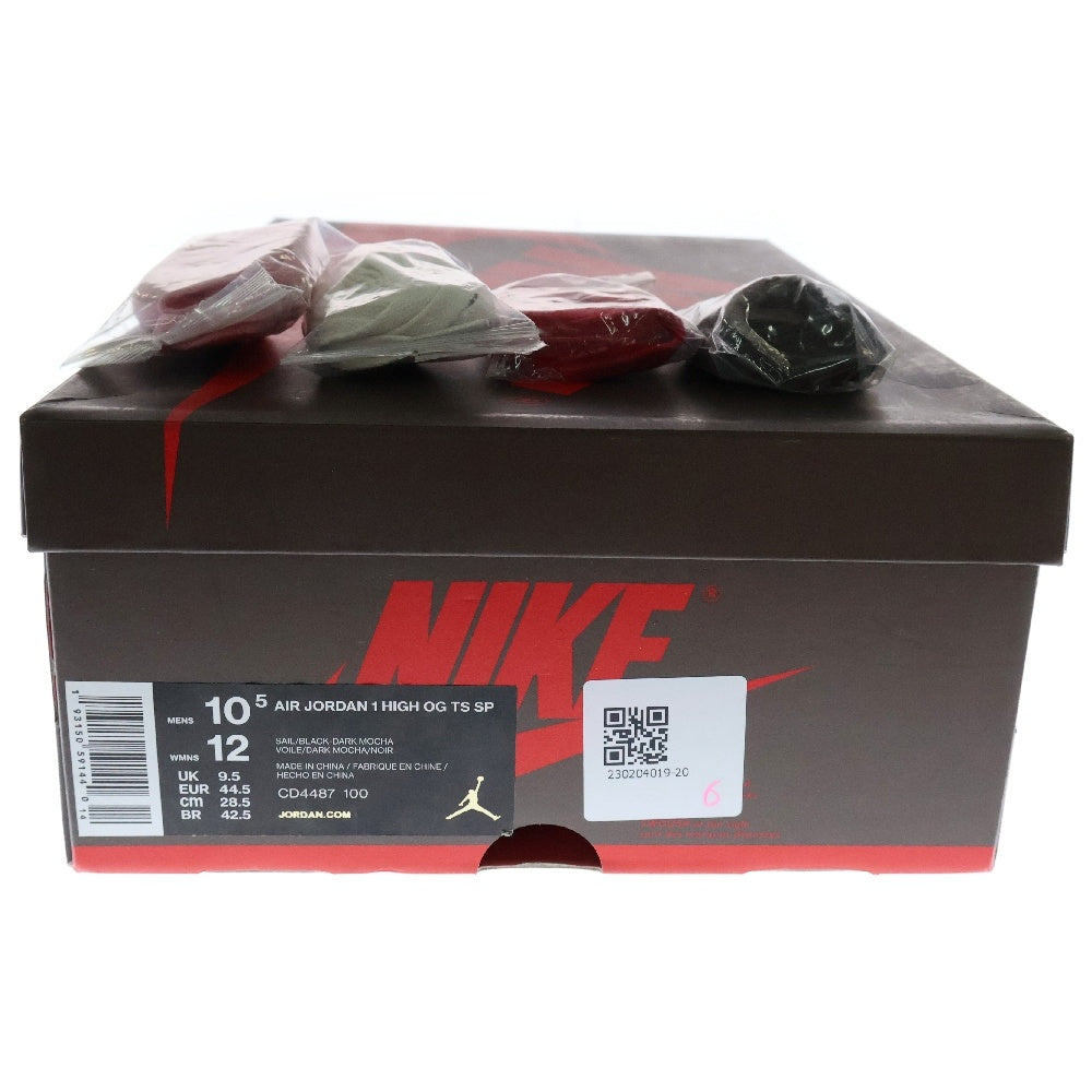 NIKE(ナイキ) ×TRAVIS SCOTT AIR JORDAN 1 RETRO HIGH OG TS SP トラヴィススコット エアジョーダン1 レトロ ハイ ハイカットスニーカー ブラウン US10.5/28.5cm CD4487-100