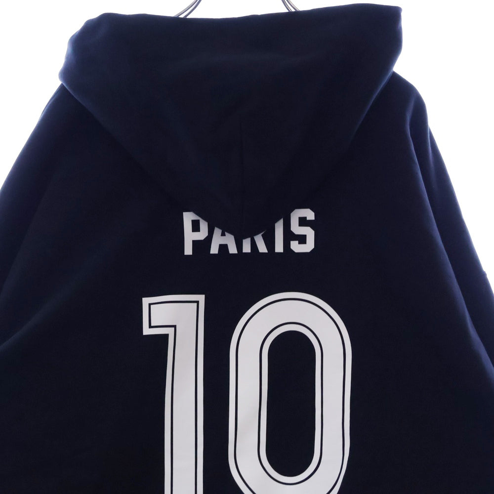 BALENCIAGA(バレンシアガ) 24SS Soccer Paris Zip-Hoodie ジップアップパーカー ロゴ刺繍 744457 TPVS6 ブラック