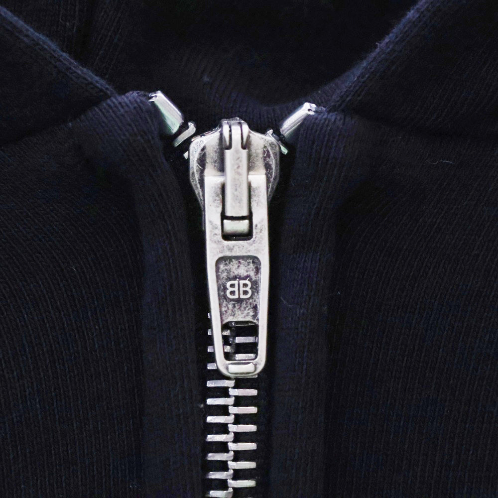 BALENCIAGA(バレンシアガ) 24SS Soccer Paris Zip-Hoodie ジップアップパーカー ロゴ刺繍 744457 TPVS6 ブラック