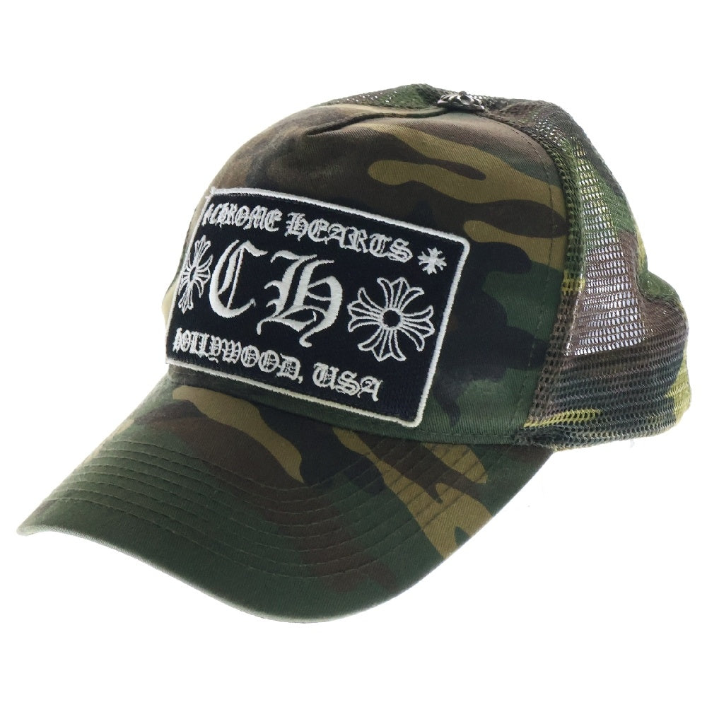 CHROME HEARTS(クロムハーツ) TRUCKER CAP トラッカーキャップ クロスボール付メッシュキャップ カモフラ柄 帽子 迷彩 カーキ