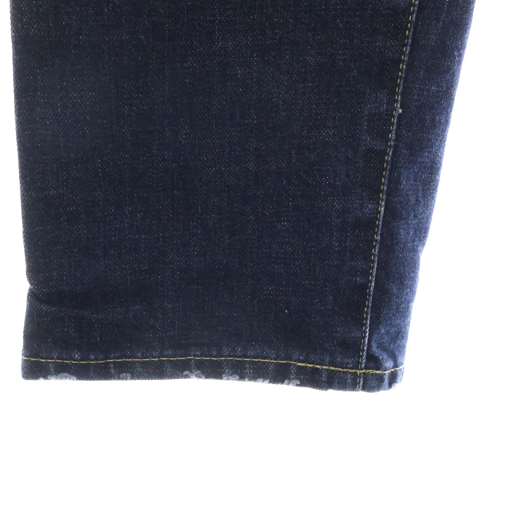 UNIFORM EXPERIMENT(ユニフォームエクスペリメント) FIVE STAR SLIM-FIT STRETCH DAMAGED DENIM PANT ストレッチ テーパードデニムパンツ インディゴ UE-150046