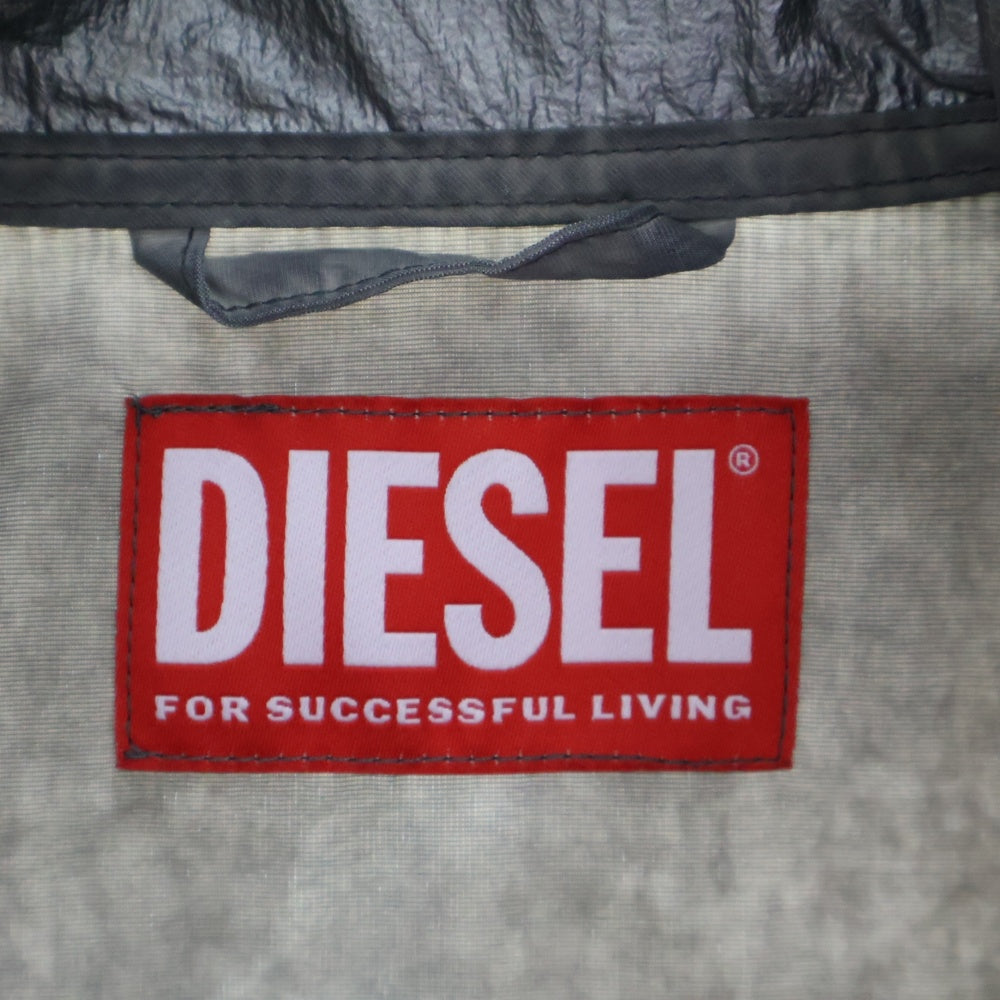 DIESEL(ディーゼル) 25SS J-Noode-A Packable hooded anorak jacket ナイロン ハーフジップ アノラックジャケット グレー A16207