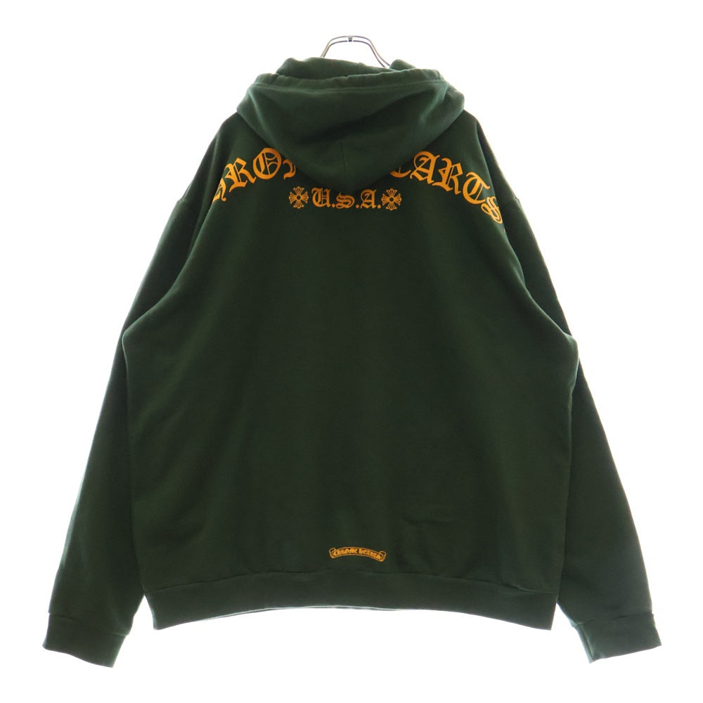 CHROME HEARTS(クロムハーツ) SWTSHRT PLV オンライン限定 バックアーチロゴ プルオーバーパーカー フーディー グリーン/イエロー