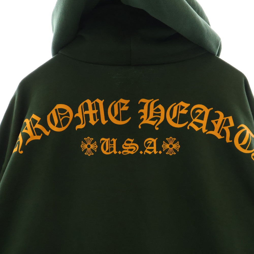 CHROME HEARTS(クロムハーツ) SWTSHRT PLV オンライン限定 バックアーチロゴ プルオーバーパーカー フーディー グリーン/イエロー