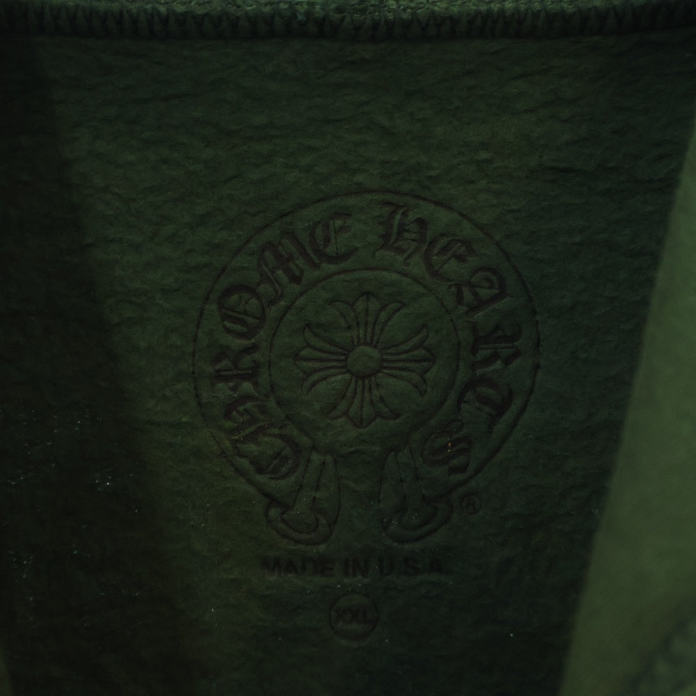 CHROME HEARTS(クロムハーツ) SWTSHRT PLV オンライン限定 バックアーチロゴ プルオーバーパーカー フーディー グリーン/イエロー