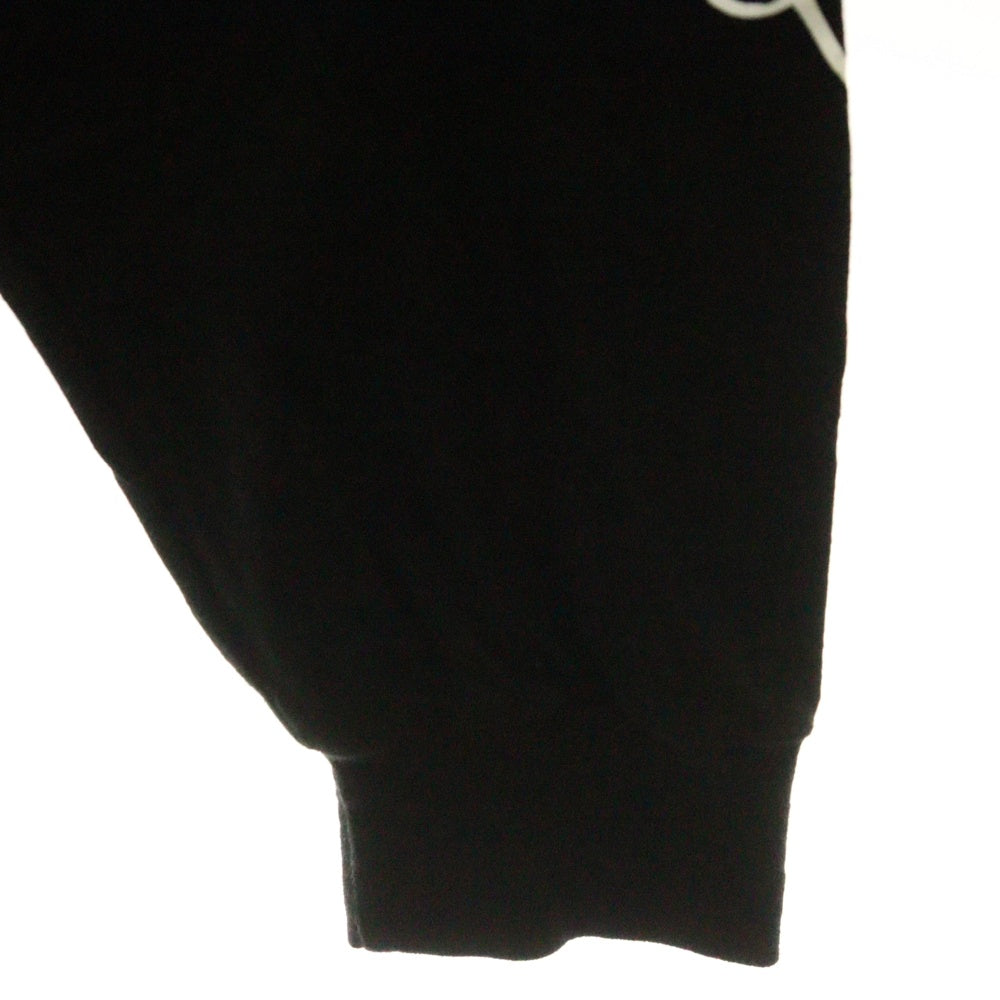 CHROME HEARTS(クロムハーツ) FLRL CRS HORSESHOE L/S バックホースシュー 袖フローラル ロングスリーブカットソー 長袖Tシャツ ロンT ブラック