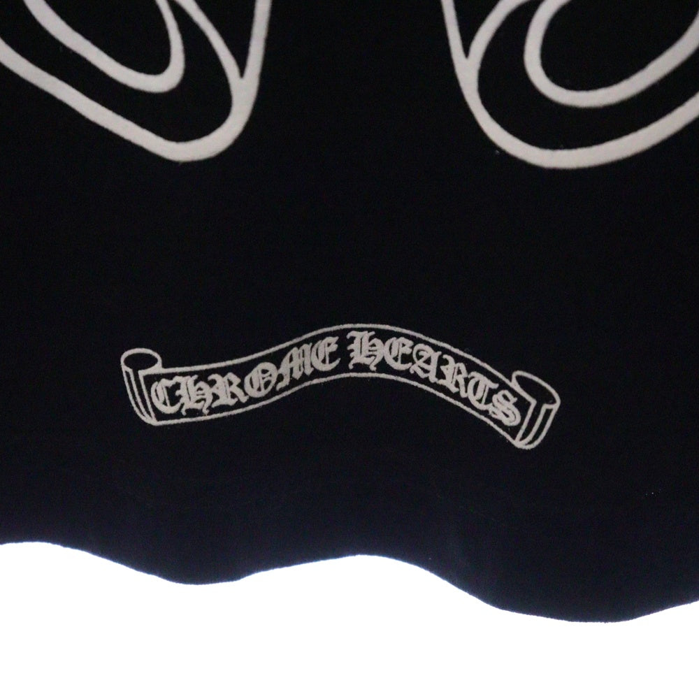 CHROME HEARTS(クロムハーツ) FLRL CRS HORSESHOE L/S バックホースシュー 袖フローラル ロングスリーブカットソー 長袖Tシャツ ロンT ブラック