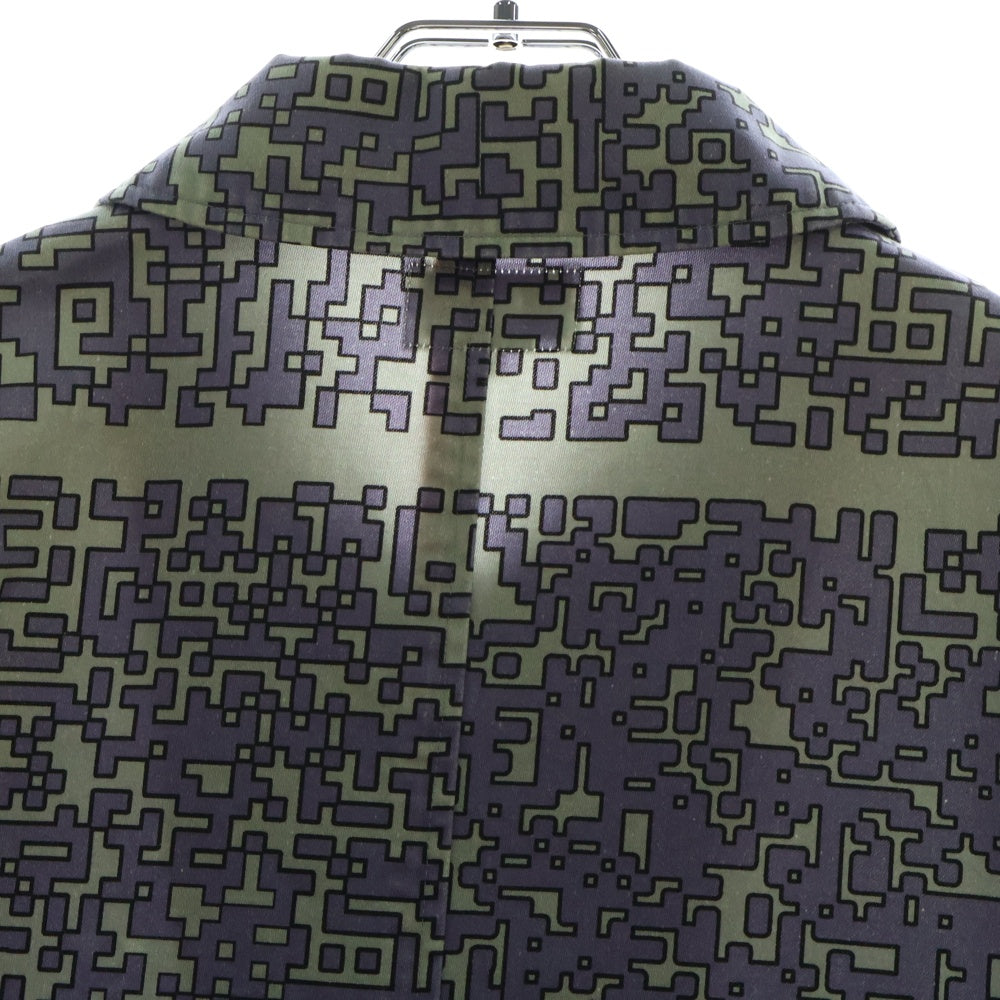 c.e cav empt(シーイー) 19SS SHORT BUTTON UP COAT 総柄 ショート ボタンアップコート ブラウン/パープル