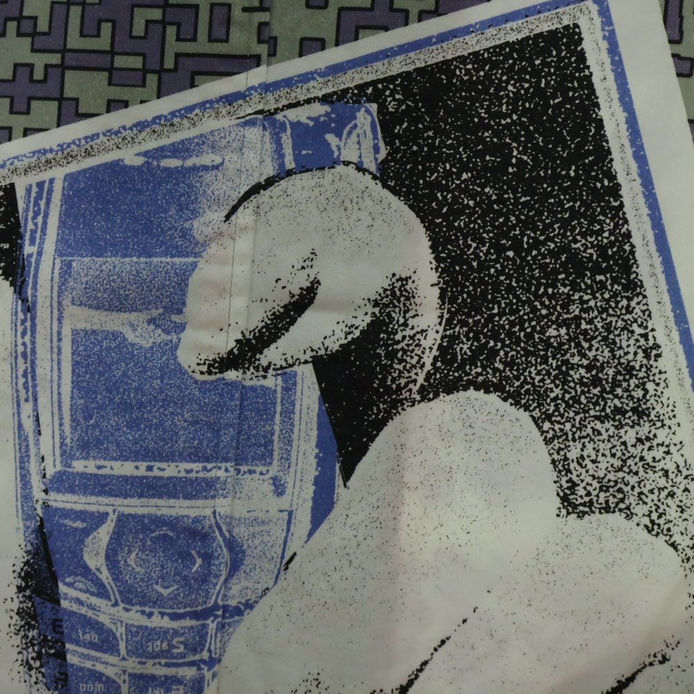 c.e cav empt(シーイー) 19SS SHORT BUTTON UP COAT 総柄 ショート ボタンアップコート ブラウン/パープル