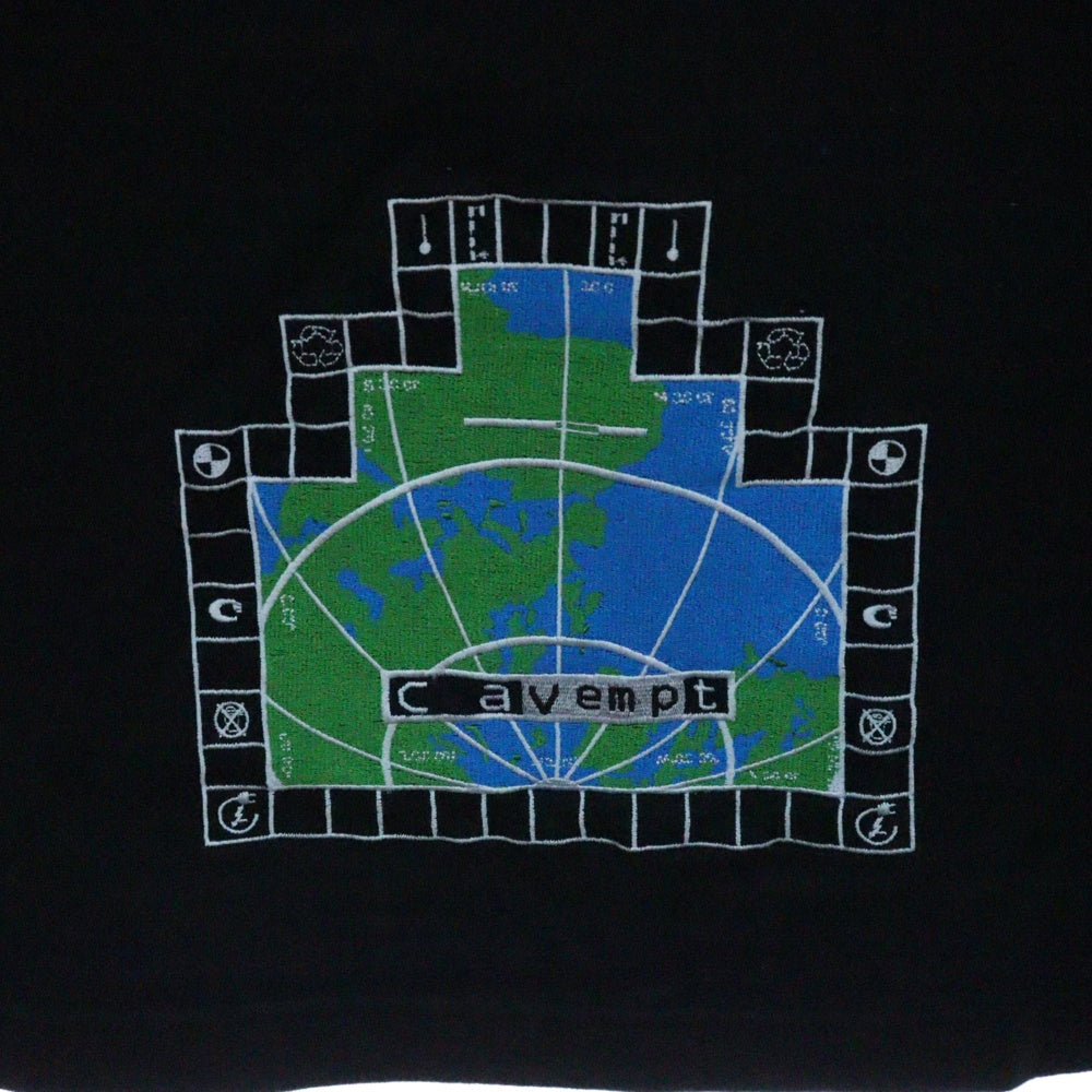 C.E(シーイー) ヘビーウェイト 両面刺繍デザイン ロングスリーブTシャツ 長袖カットソー ブラック