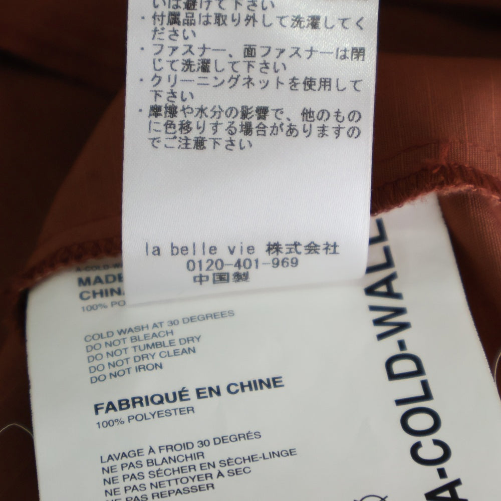 A-COLD-WALL(アコールドウォール) 胸ロゴプレート マルチポケット トラックジャケット ブルゾン ブラウン ACW-MF19-PLSD02
