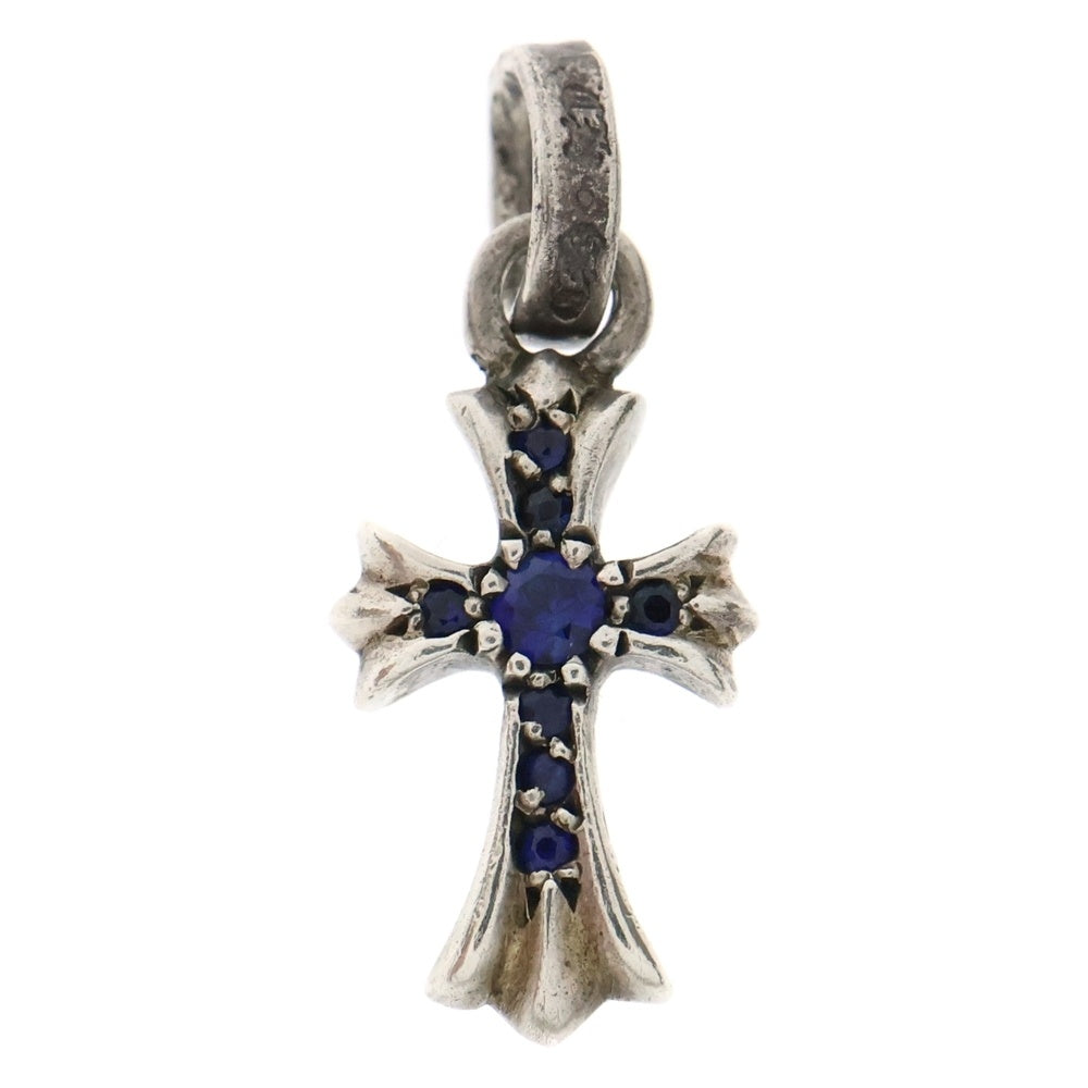 CHROME HEARTS(クロムハーツ) CRS BBYFAT P SAP ベイビーファットクロス PAVEサファイア ペンダントトップ シルバー/ブルー BCA236