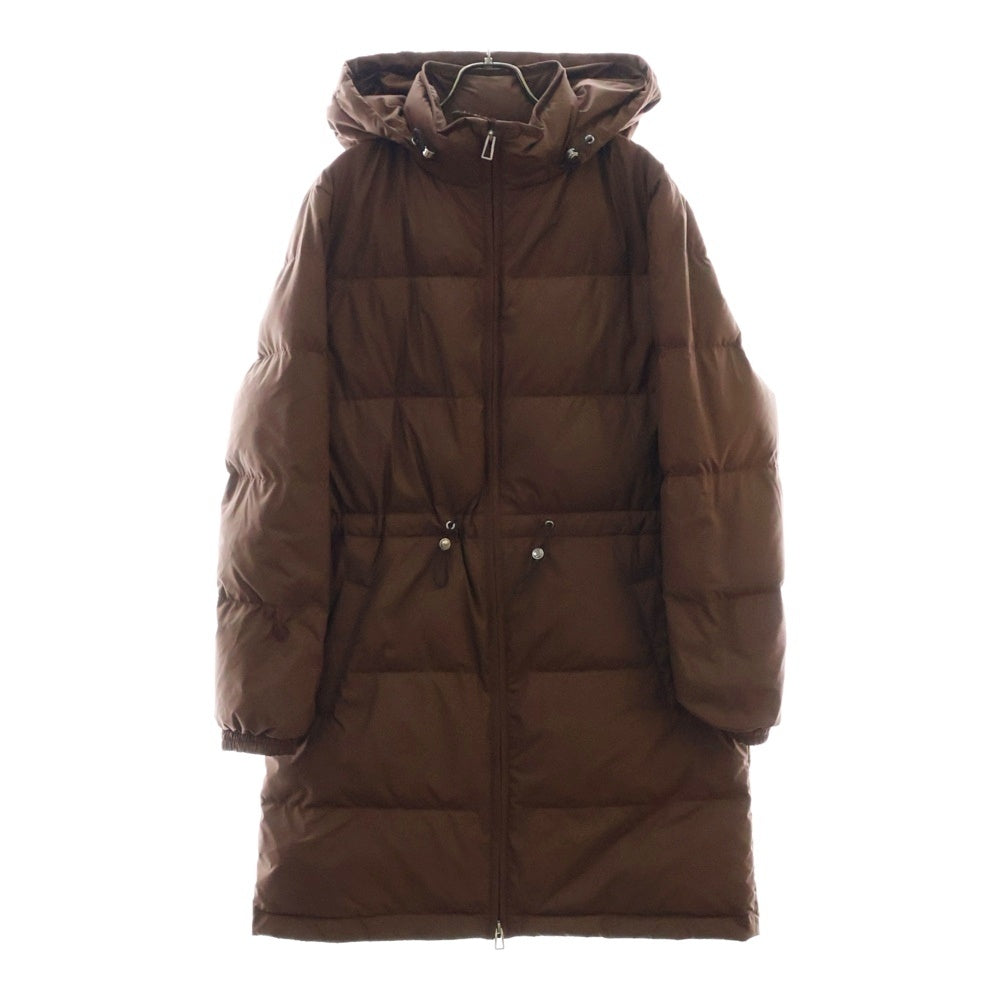 PS Paul Smith(ピーエスバイポールスミス) SPRAY SWIRL ウィメンズ ジップアップ ロングダウンコート ブラウン レディース 235350