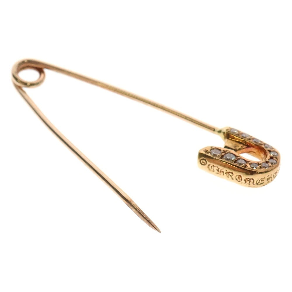 CHROME HEARTS(クロムハーツ) 22K SMALL SAFETY PIN S P DMND 22Kスモールセーフティピン アフターPAVEダイヤ ゴールドネックレストップ