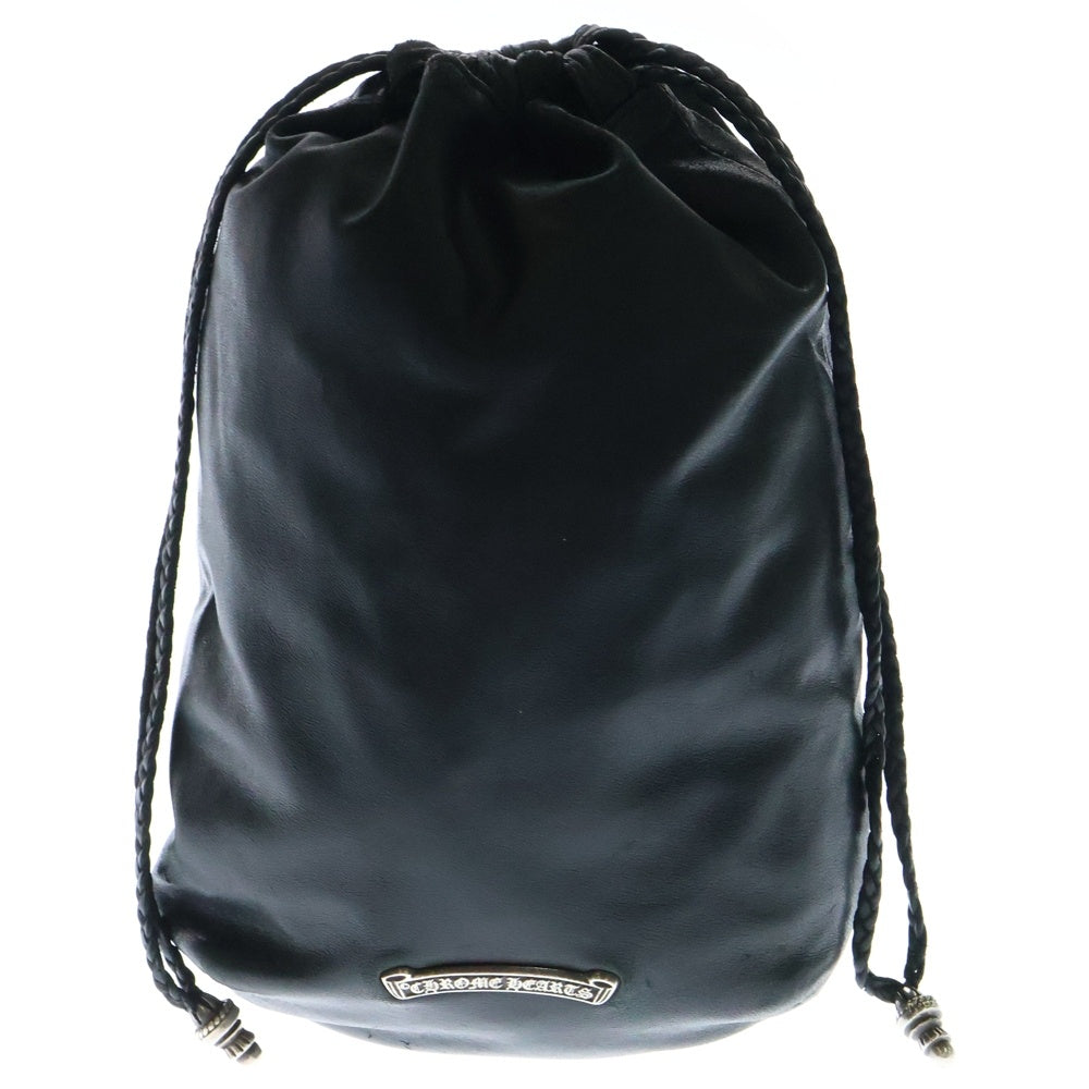 CHROME HEARTS(クロムハーツ) DRW STRNG SACK BSフレアドローストリングサックレザー巾着ハンドバッグ