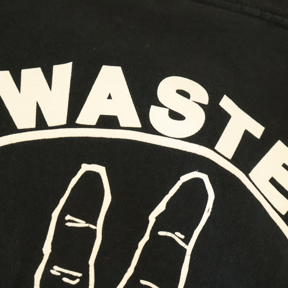 WASTED YOUTH(ウェイステッドユース) ピースサイン プリントロゴ 半袖Tシャツ カットソー ブラック