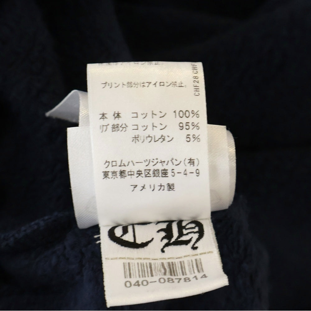 CHROME HEARTS(クロムハーツ) SWTSHRT PLVR プルオーバーパーカー 袖フローラルバックホースシューパーカー ネイビー/レッド