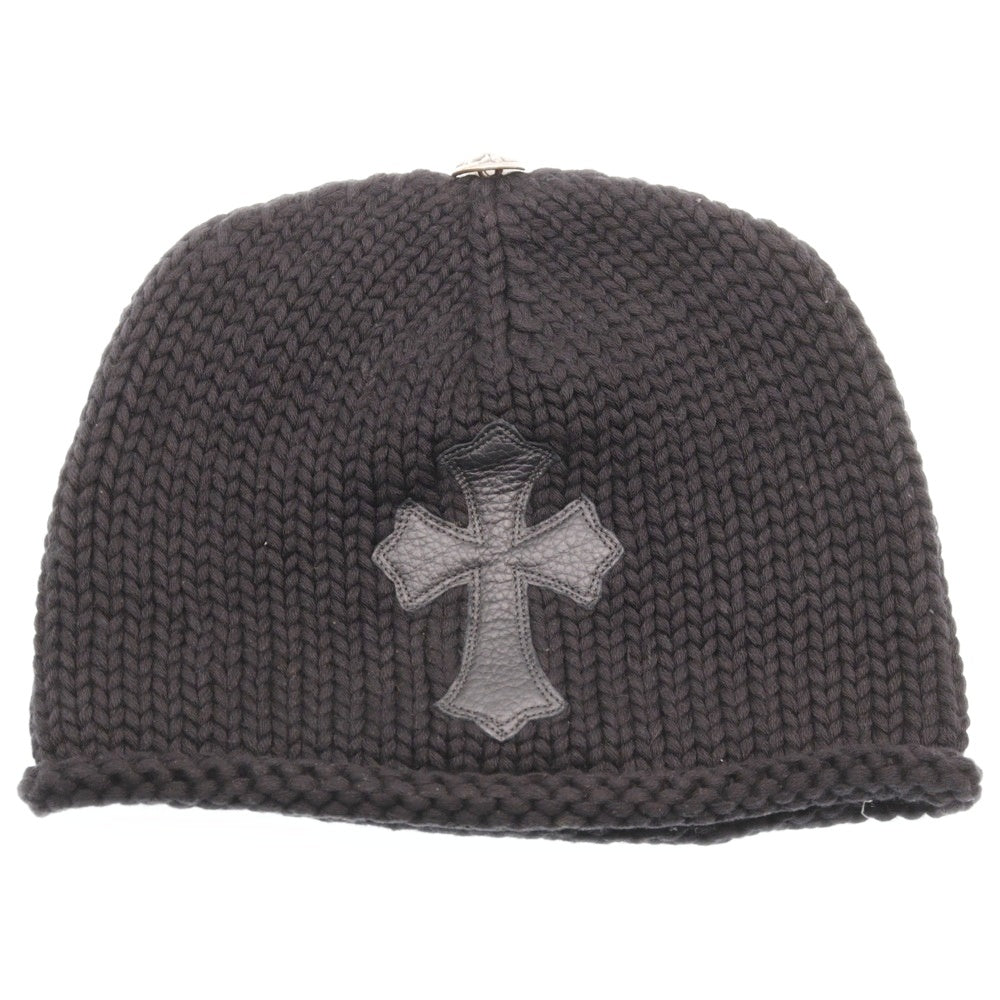 CHROME HEARTS(クロムハーツ) BEANIE CASH クロスパッチ カシミヤ ニットキャップ ビーニー 帽子 ブラック