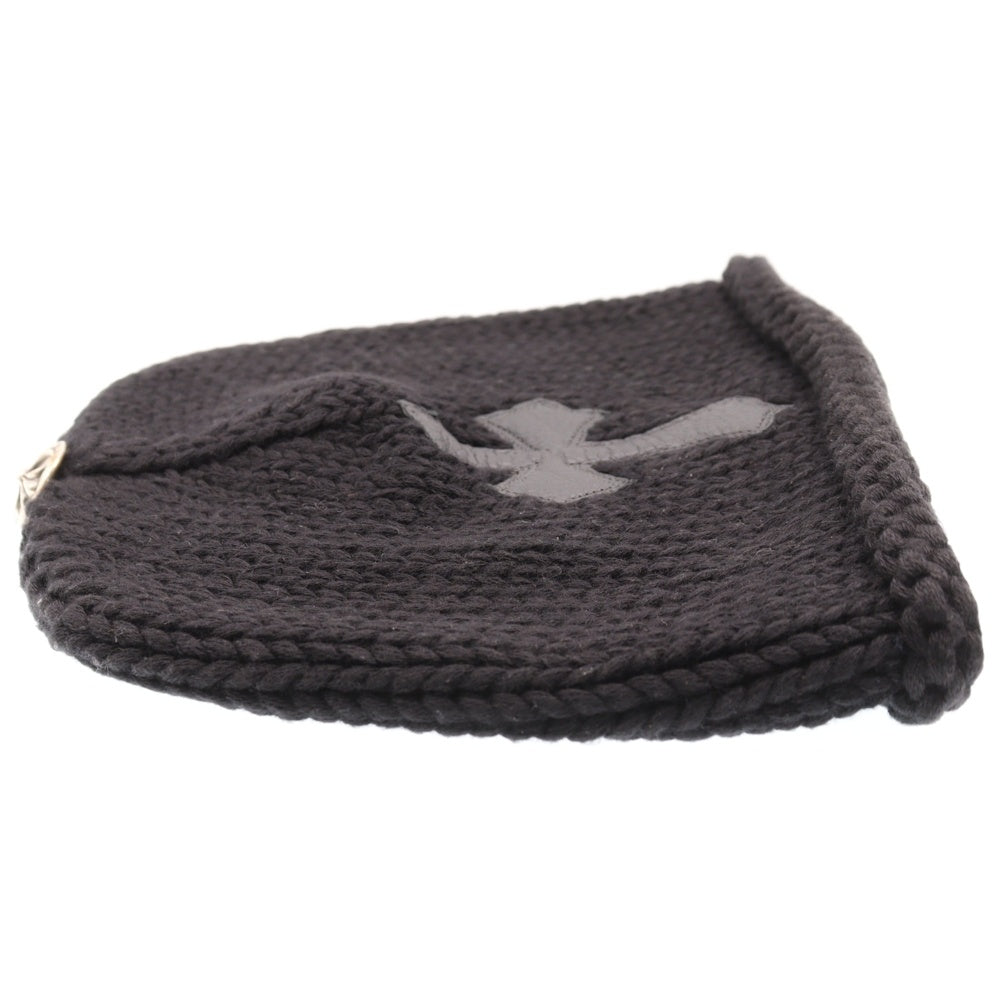 CHROME HEARTS(クロムハーツ) BEANIE CASH クロスパッチ カシミヤ ニットキャップ ビーニー 帽子 ブラック
