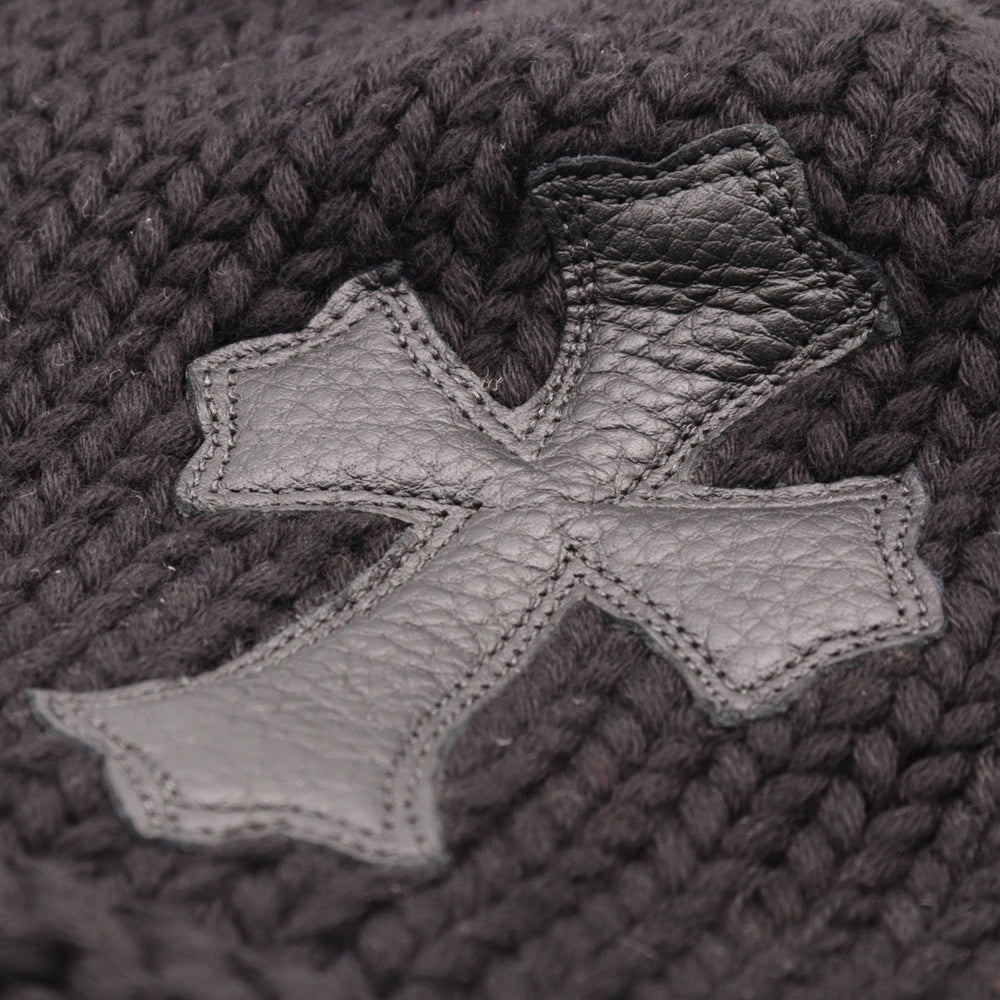 CHROME HEARTS(クロムハーツ) BEANIE CASH クロスパッチ カシミヤ ニットキャップ ビーニー 帽子 ブラック