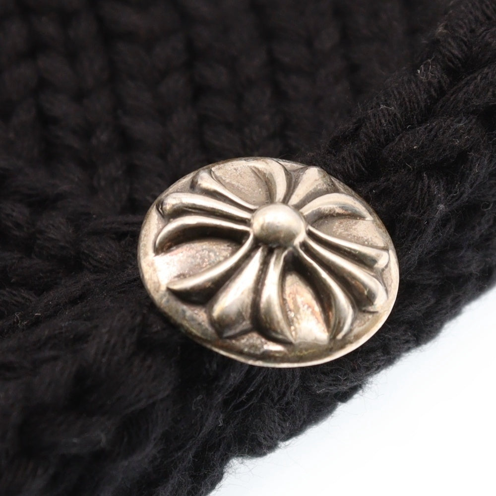 CHROME HEARTS(クロムハーツ) BEANIE CASH クロスパッチ カシミヤ ニットキャップ ビーニー 帽子 ブラック