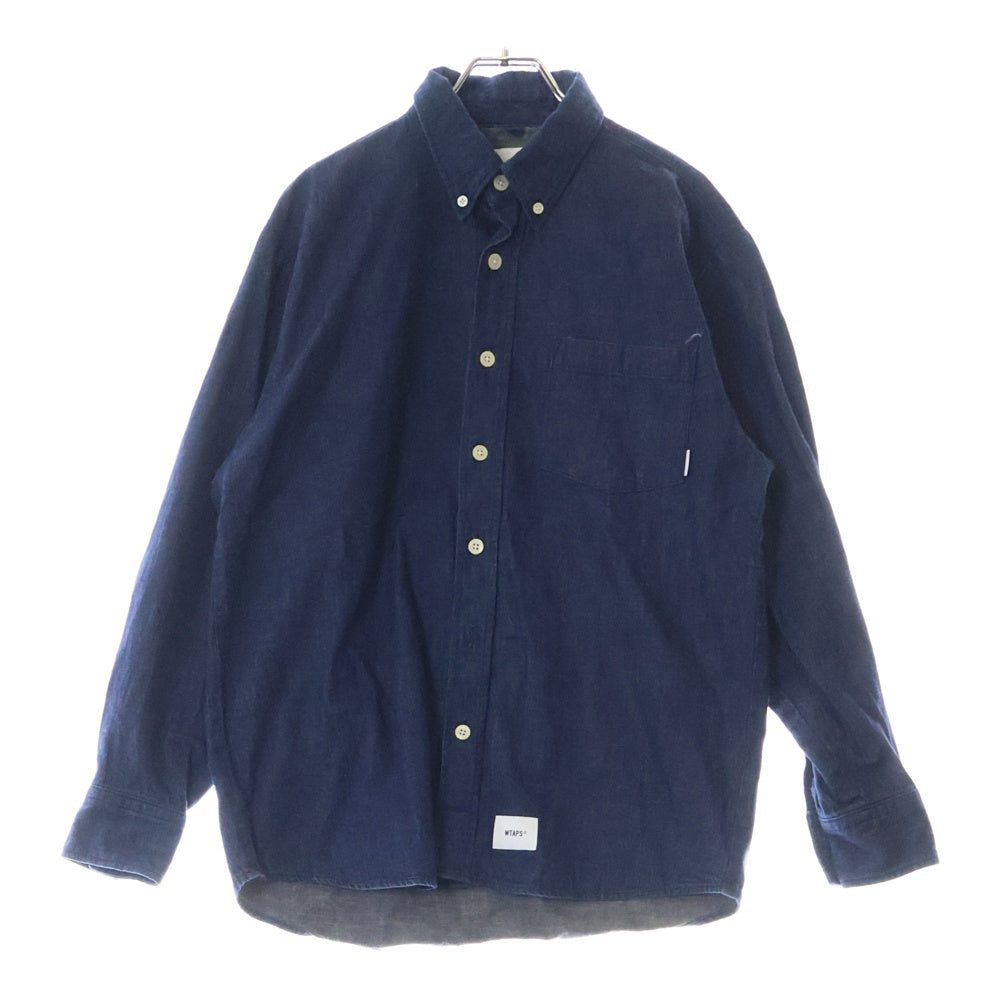 WTAPS(ダブルタップス) 24AW COTTON.CHAMBRAY マルチポケット コットン 長袖シャツ インディゴ 242WVDT-SHM02