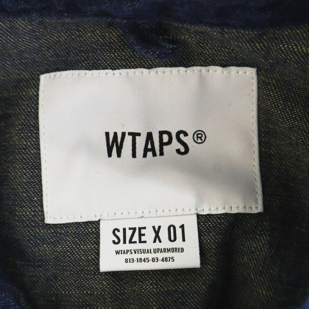 WTAPS(ダブルタップス) 24AW COTTON.CHAMBRAY マルチポケット コットン 長袖シャツ インディゴ 242WVDT-SHM02