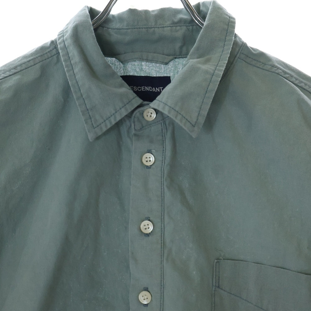 DESCENDANT(ディセンダント) KEYS LS SHIRT ピグメントダイ加工 長袖シャツ グリーン