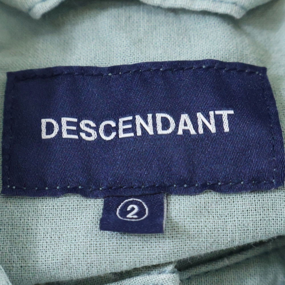DESCENDANT(ディセンダント) KEYS LS SHIRT ピグメントダイ加工 長袖シャツ グリーン