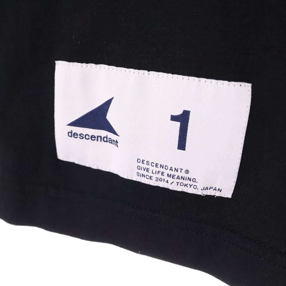 DESCENDANT(ディセンダント) PORT SWITCHING SS バックプリント 半袖Tシャツ カットソー ブラック