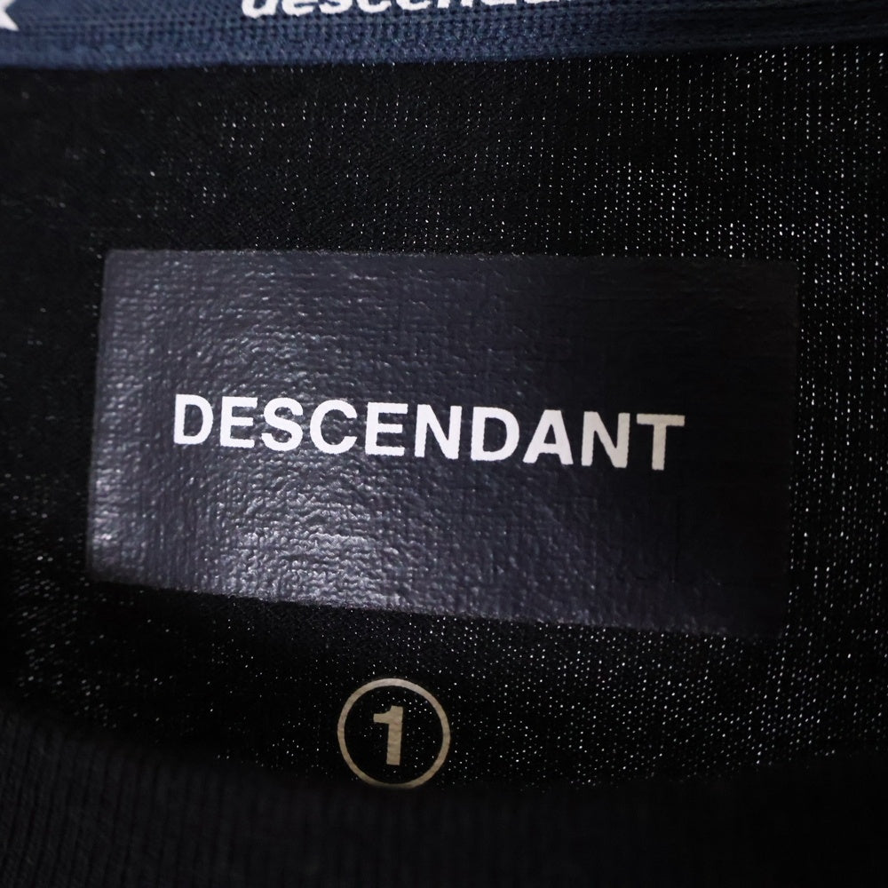 DESCENDANT(ディセンダント) PORT SWITCHING SS バックプリント 半袖Tシャツ カットソー ブラック