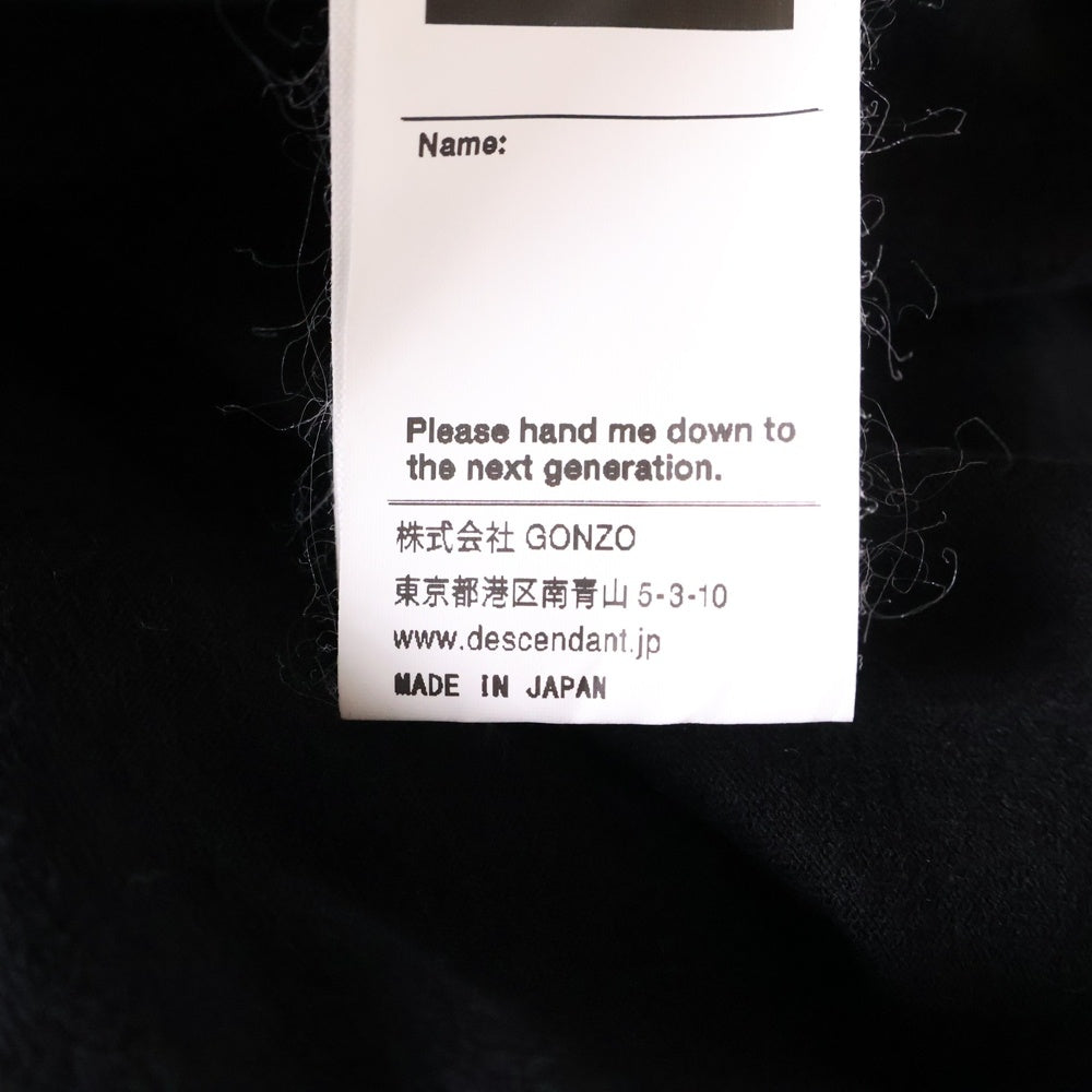 DESCENDANT(ディセンダント) PORT SWITCHING SS バックプリント 半袖Tシャツ カットソー ブラック