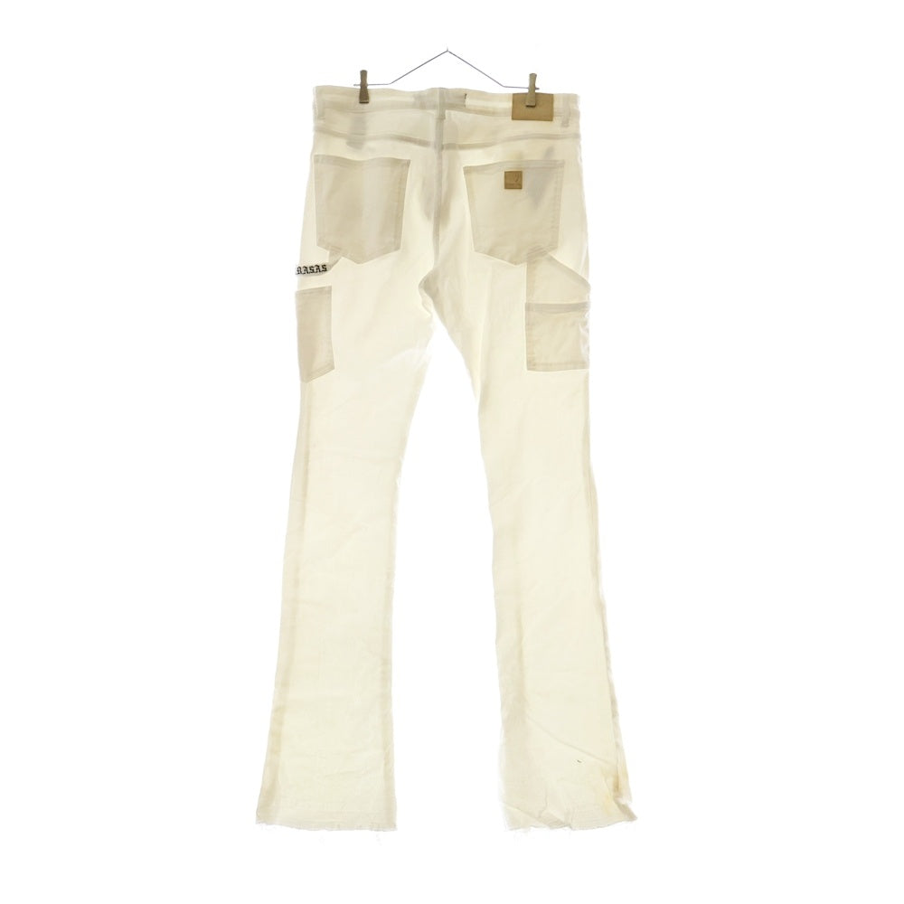 VALABASAS(ヴァラバサス) ダメージ加工 フレアデニムパンツ ホワイト