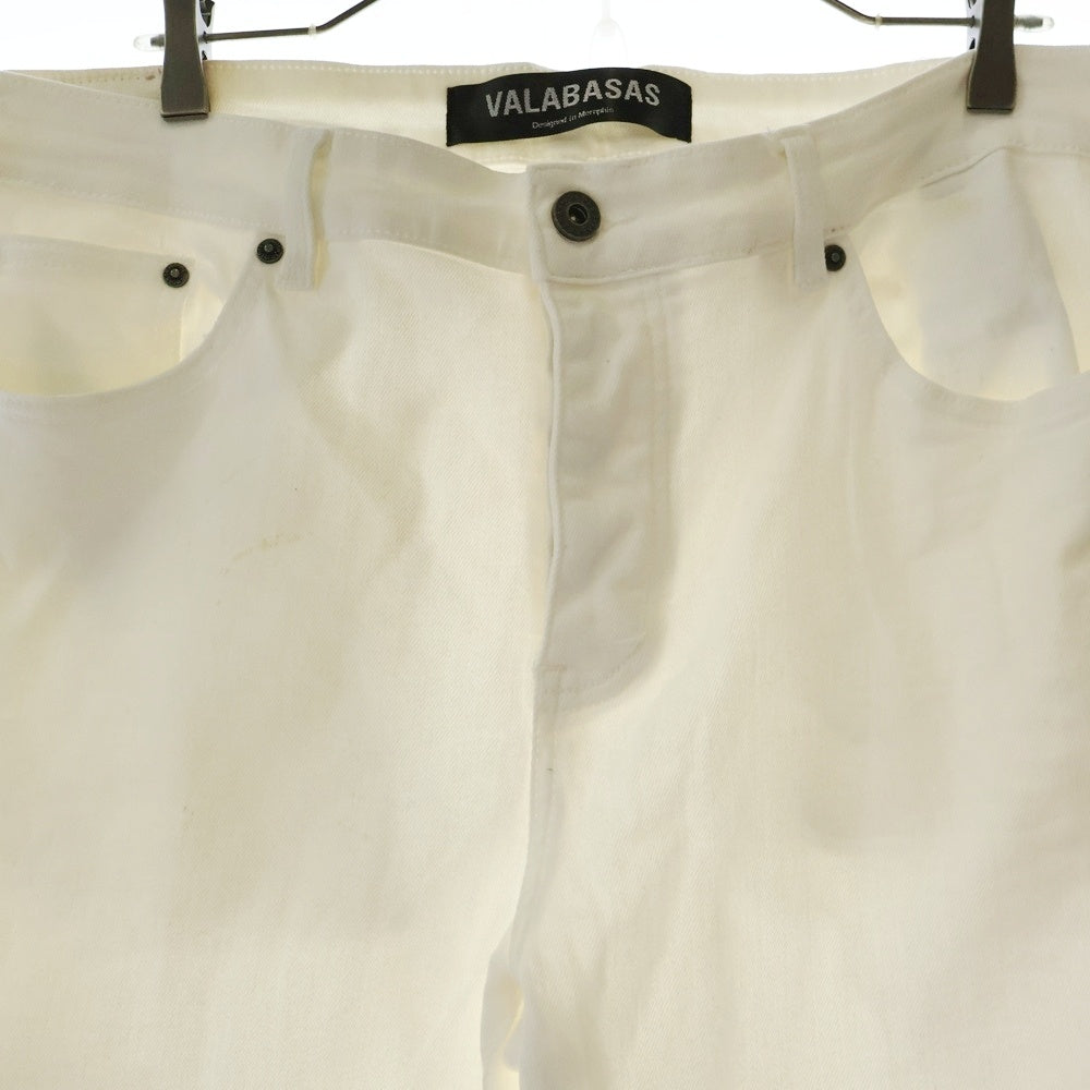 VALABASAS(ヴァラバサス) ダメージ加工 フレアデニムパンツ ホワイト