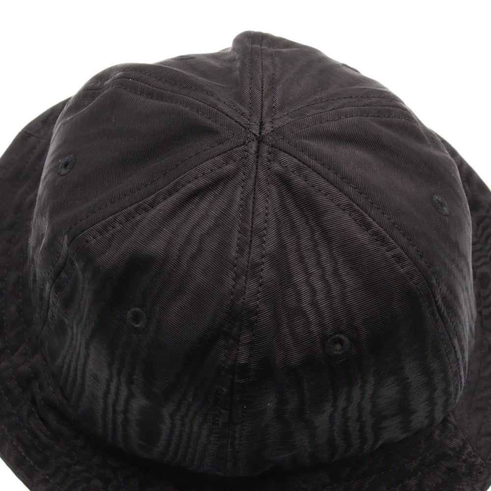 MARINE SERRE(マリーン セル) MOIRE BUCKET HAT ロゴ刺繍 バケットハット 帽子 ブラック
