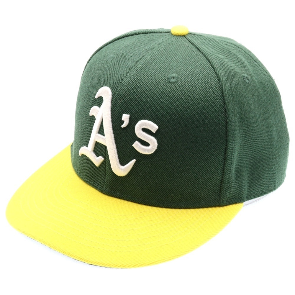 NEW ERA(ニューエラ) アスレチックス ベースボールキャップ 帽子 グリーン/イエロー