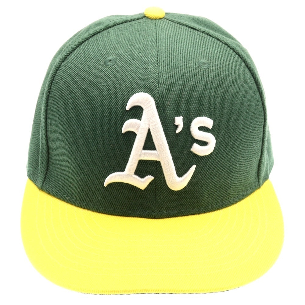 NEW ERA(ニューエラ) アスレチックス ベースボールキャップ 帽子 グリーン/イエロー