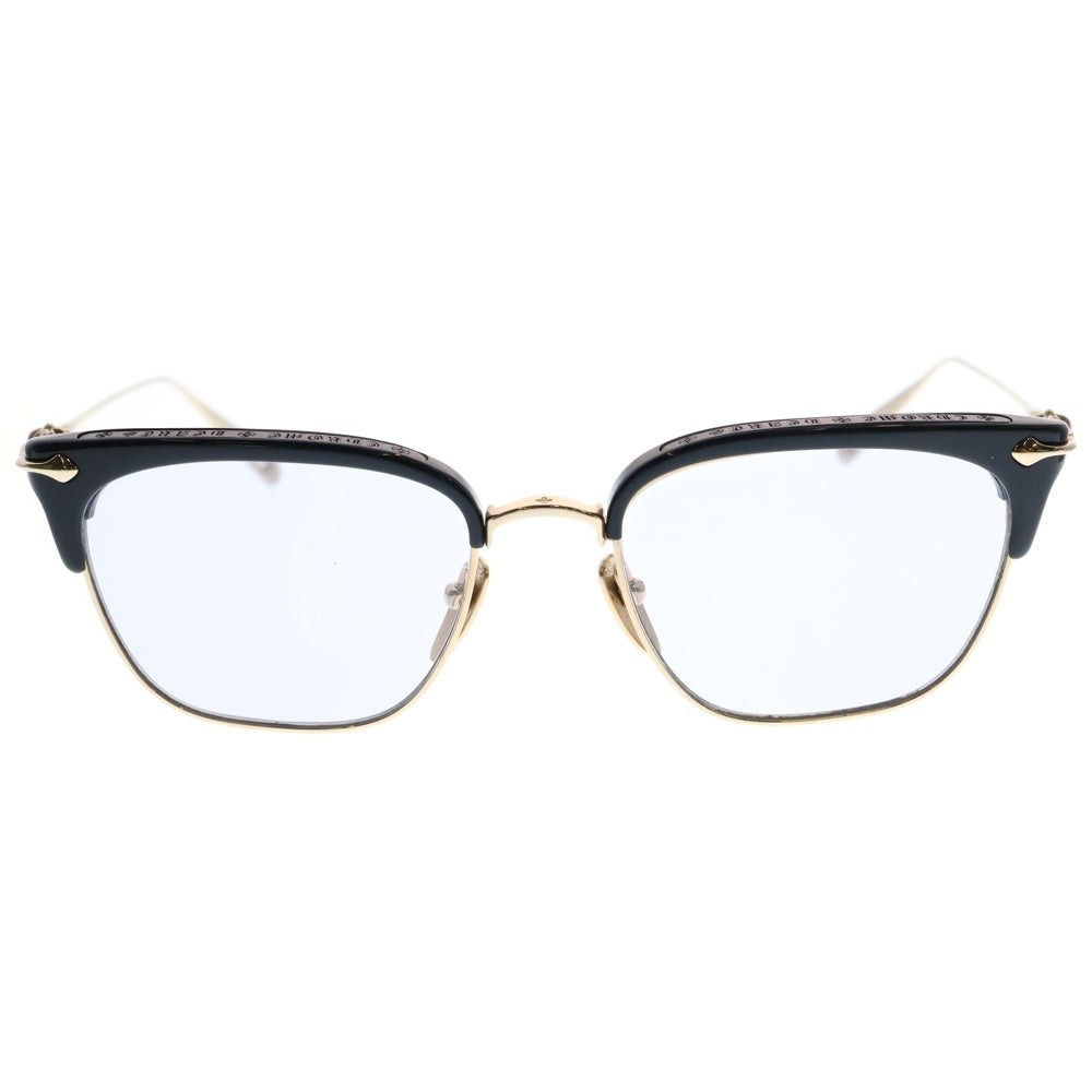 CHROME HEARTS(クロムハーツ) SLUNTRADICTION クロスボール スクエア 眼鏡 サングラス アイウェア ブラック/ゴールド